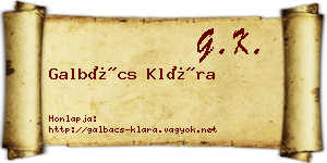 Galbács Klára névjegykártya