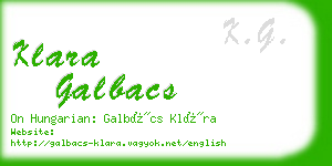 klara galbacs business card